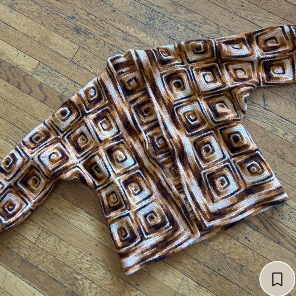 70s handmade afghan cardigan